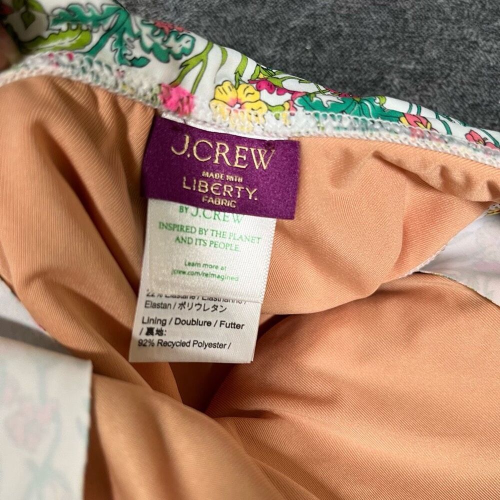 J Crew Liberty of London Ruffle One Shoulder One Piece Swimsuit Sz 8 - Picture 3 of 6